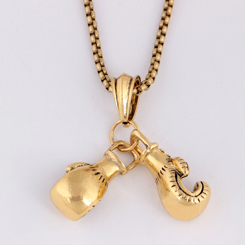 Fashion Gold Necklace Boxing Sport Simplicity